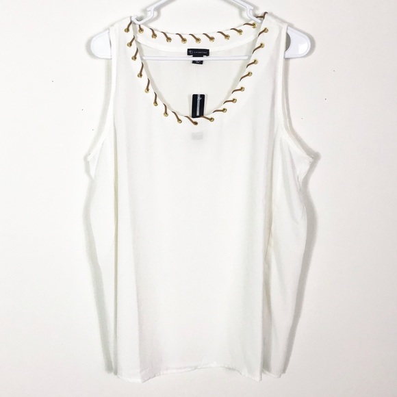 New Directions Ivory Layering Loose Fit Cami Tank - Picture 2 of 7